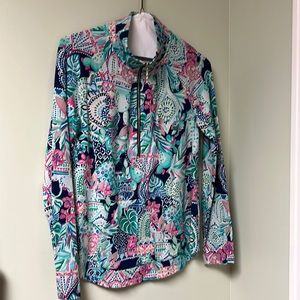 Lily Pulitzer sunshirt half zip pullover.  Excellent condition. Too big for me.